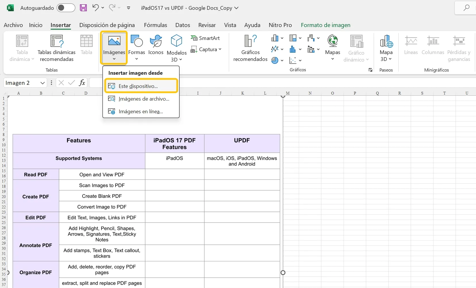 open pdf in excel insert