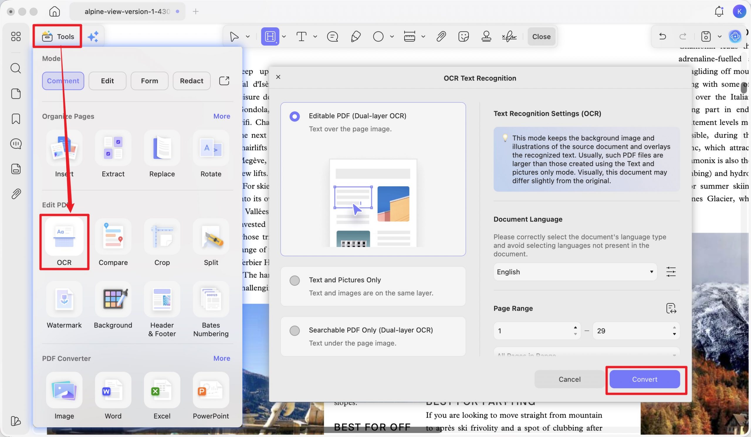 perform ocr on scanned google book