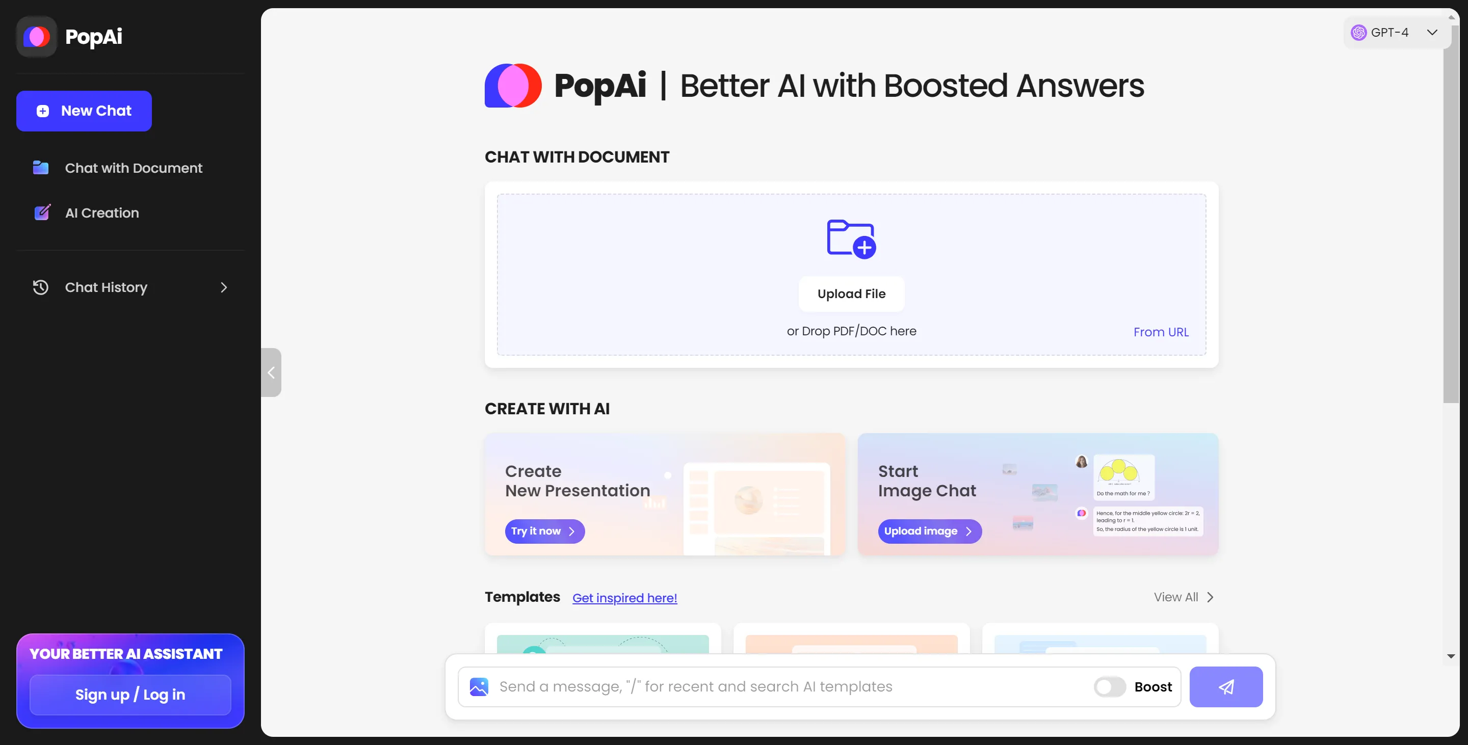 PopAI interface