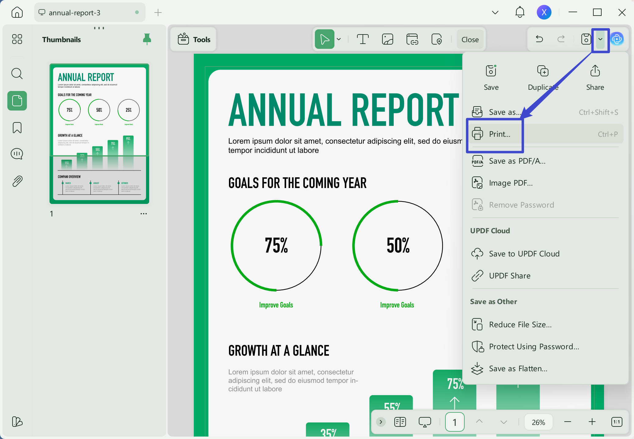 annual report template print 