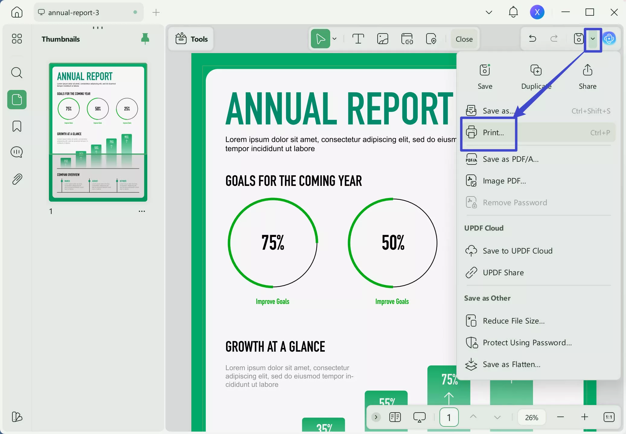 annual report template print