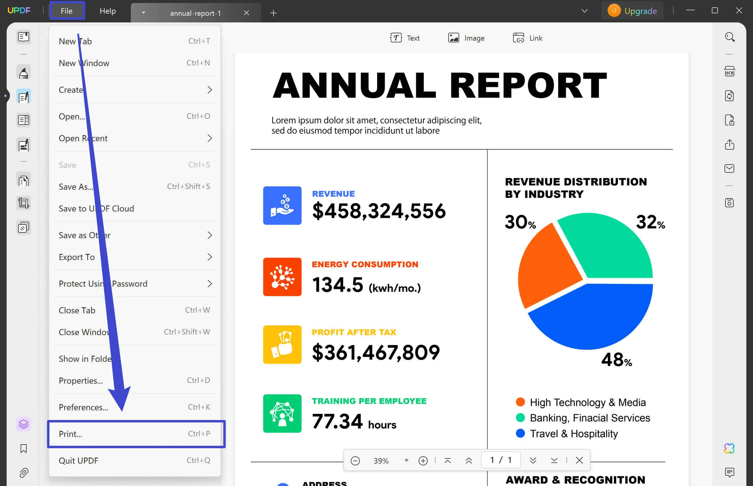 annual report template print 