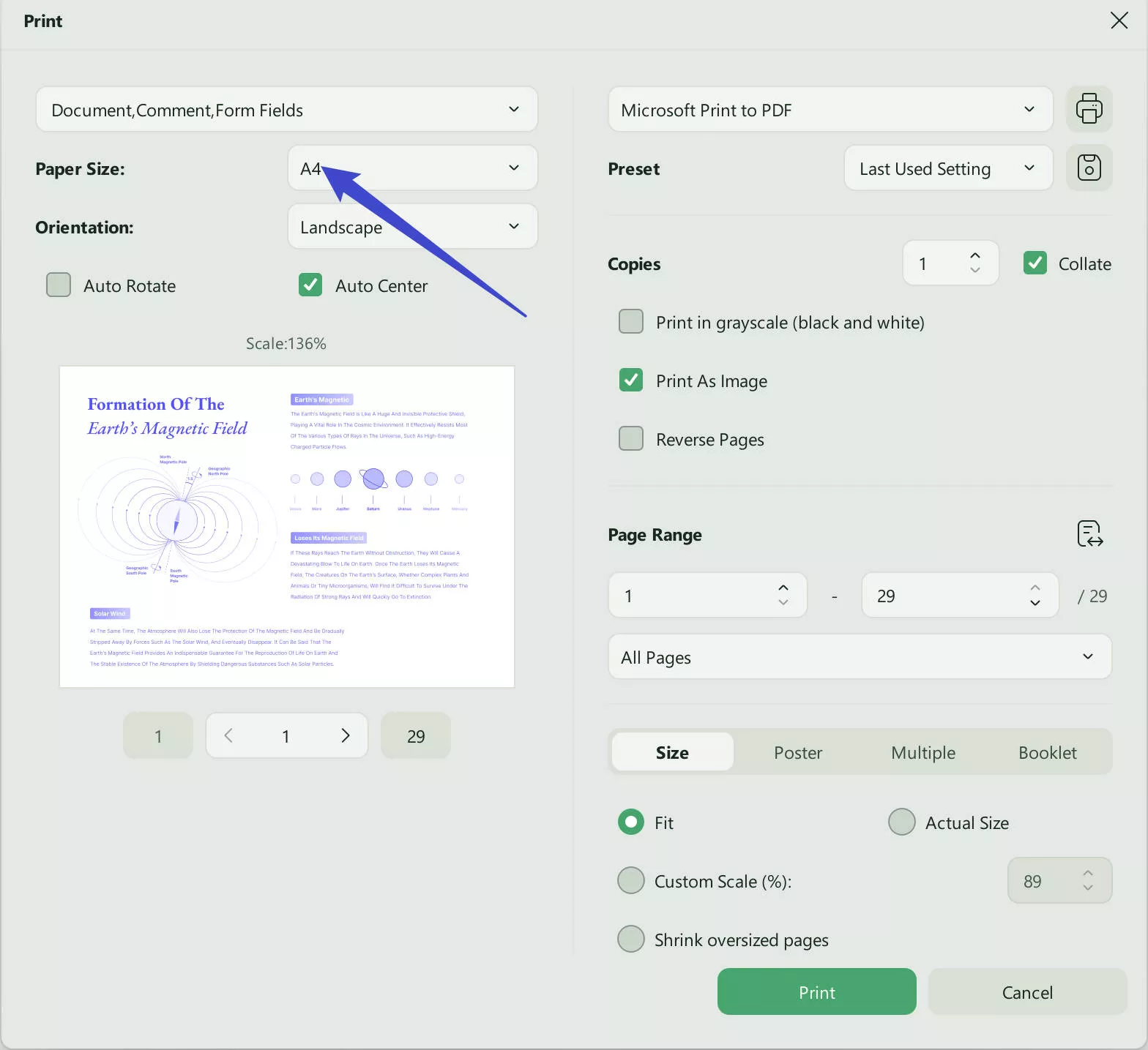 a3 pdf to a4 paper size