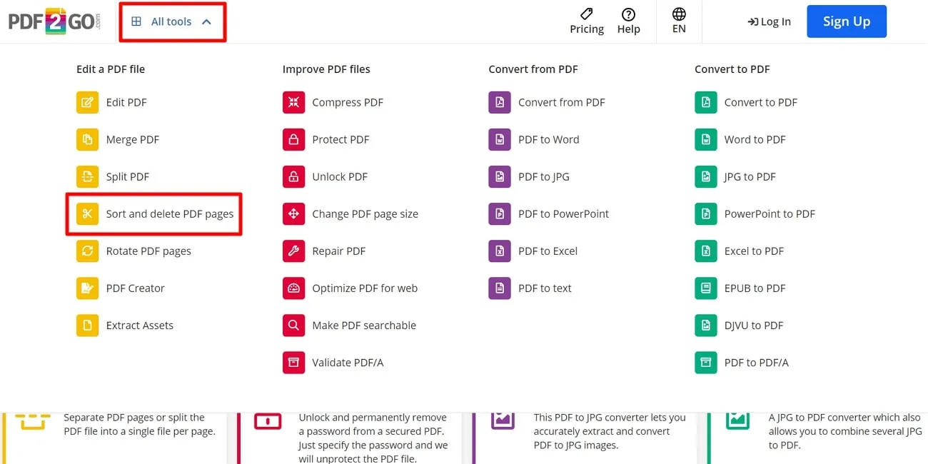 rearrange pdf pages online choose sort and delete pdf pages