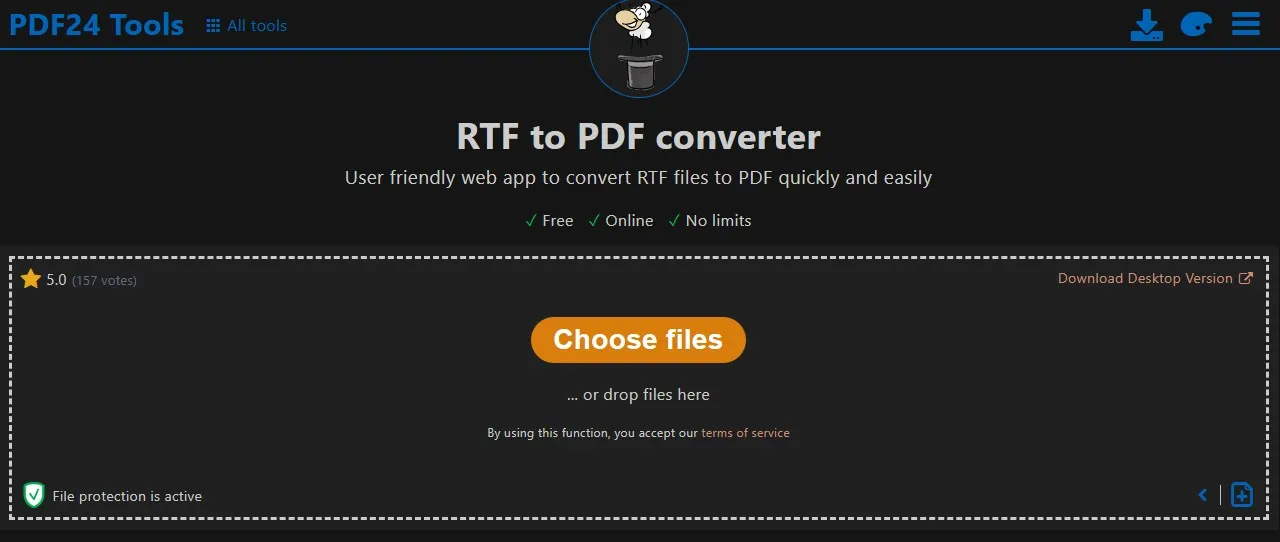 rich text format to pdf converter online PDF24 