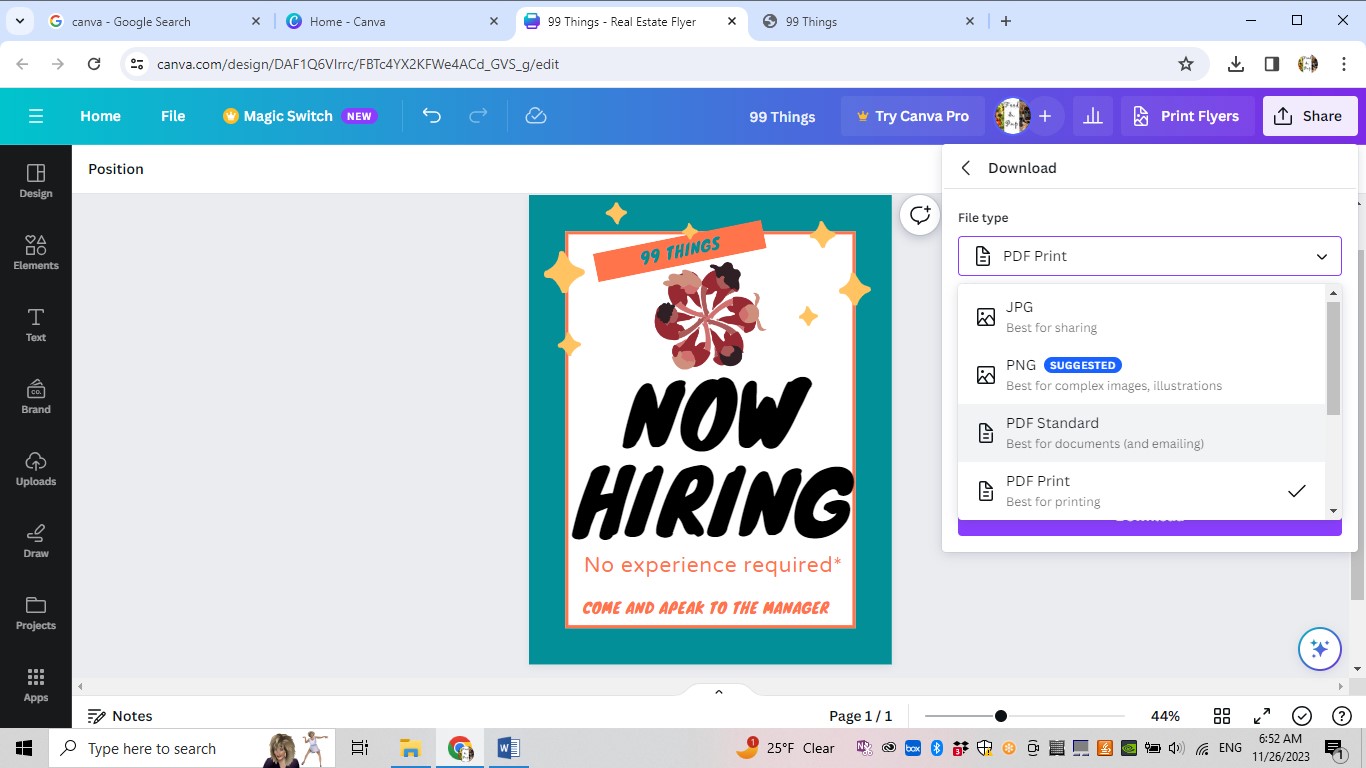 บันทึก Canva เป็น PDF ออนไลน์