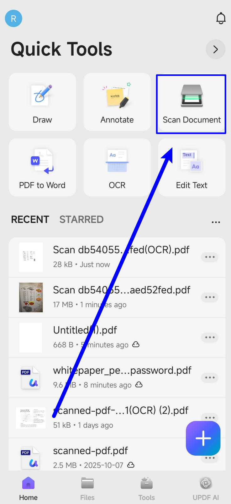 scan documents updf android