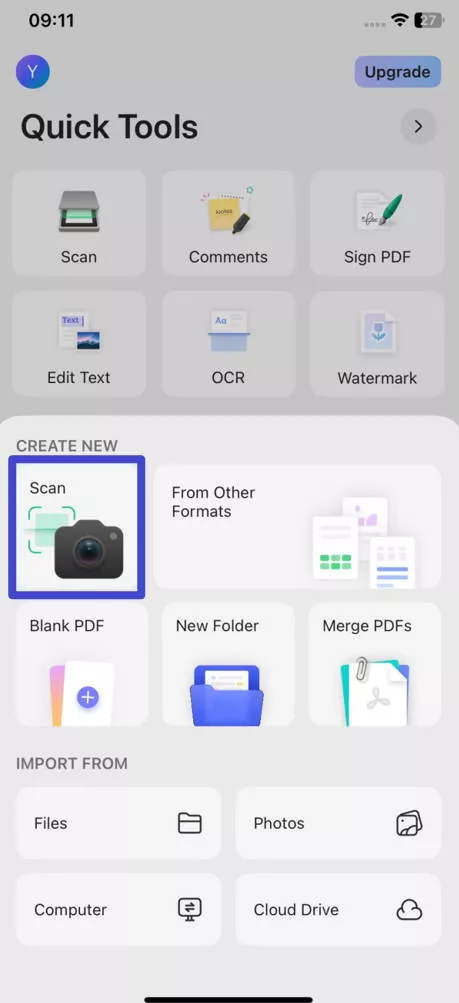 how to scan a book to pdf scan option