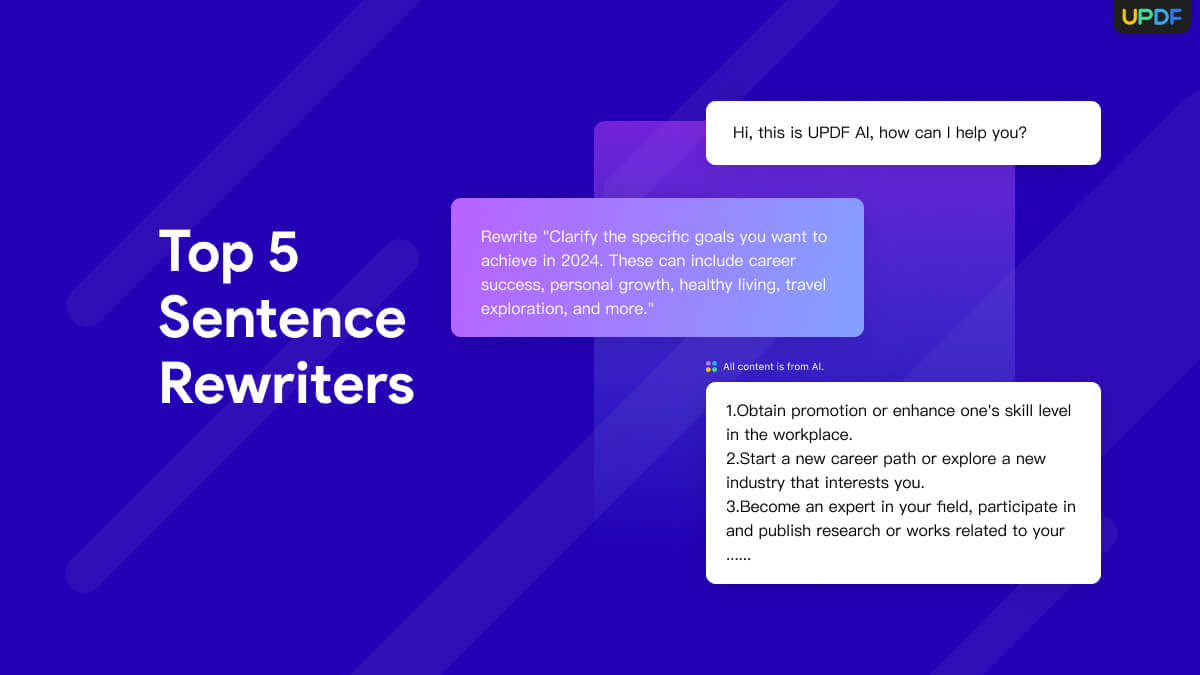 5 Best AI Sentence Rewriters (With Detailed Comparison)|UPDF