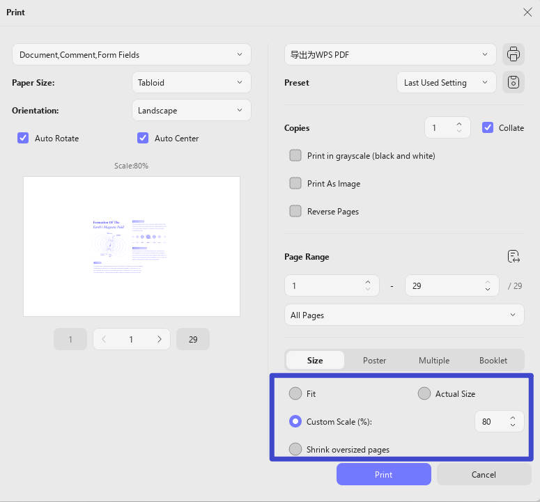 Maak alle pagina's even groot in PDF-paginagrootte en -verwerking