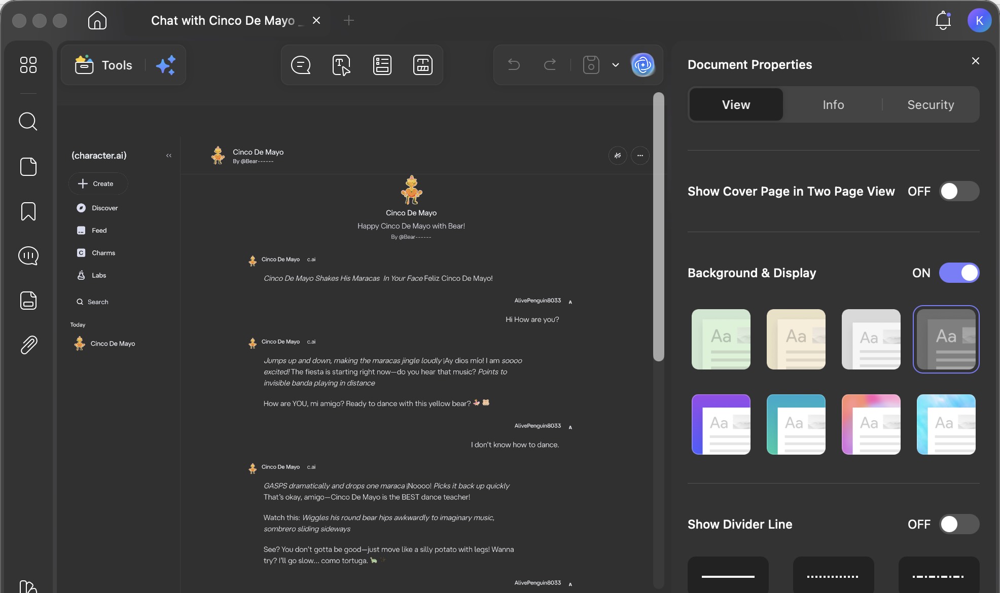 switch the theme and background to dark