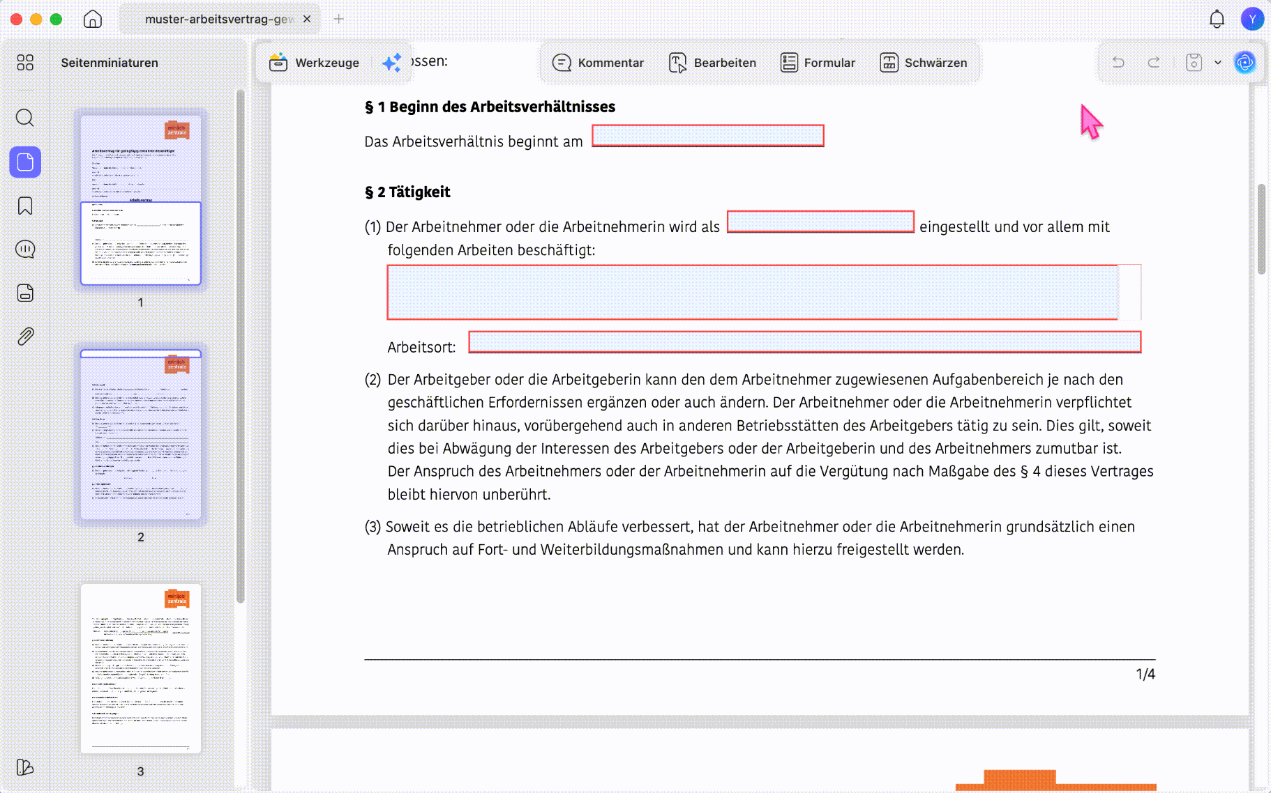 PDF von Deutsch ins Englische übersetzen – updf ai chat