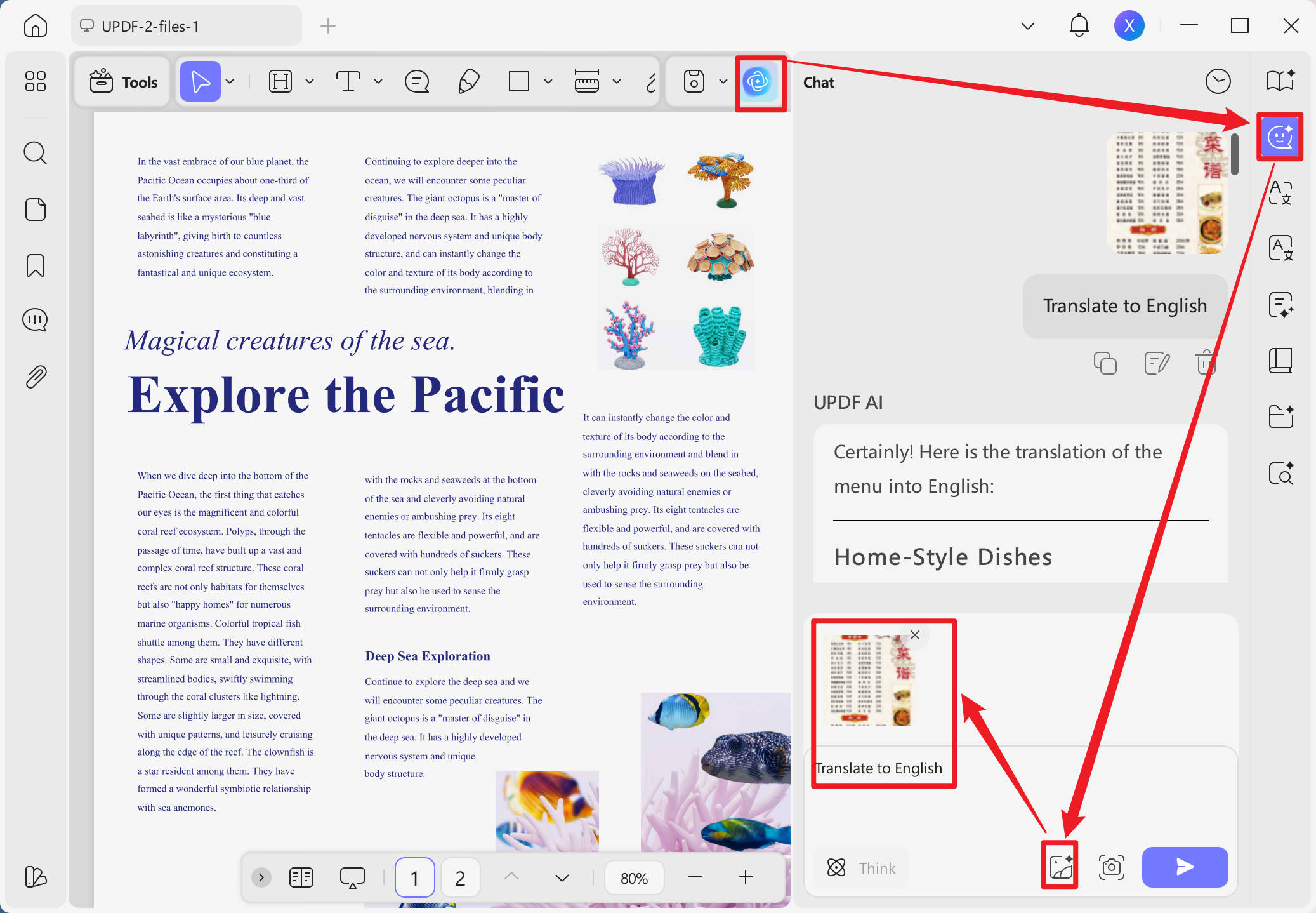 Translate the image into english with UPDF on Windows