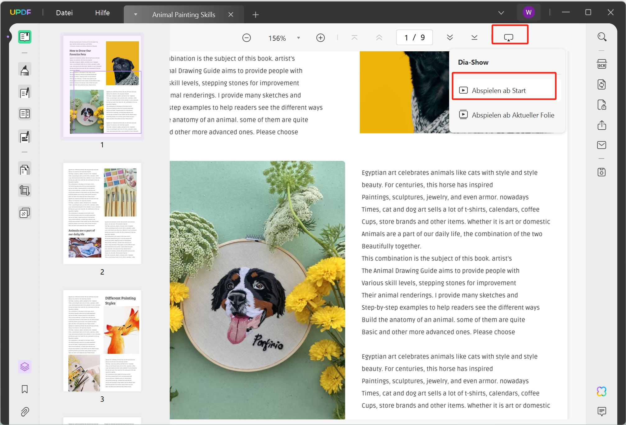 Wie kannst du ein PDF als Slideshow präsentieren? | UPDF