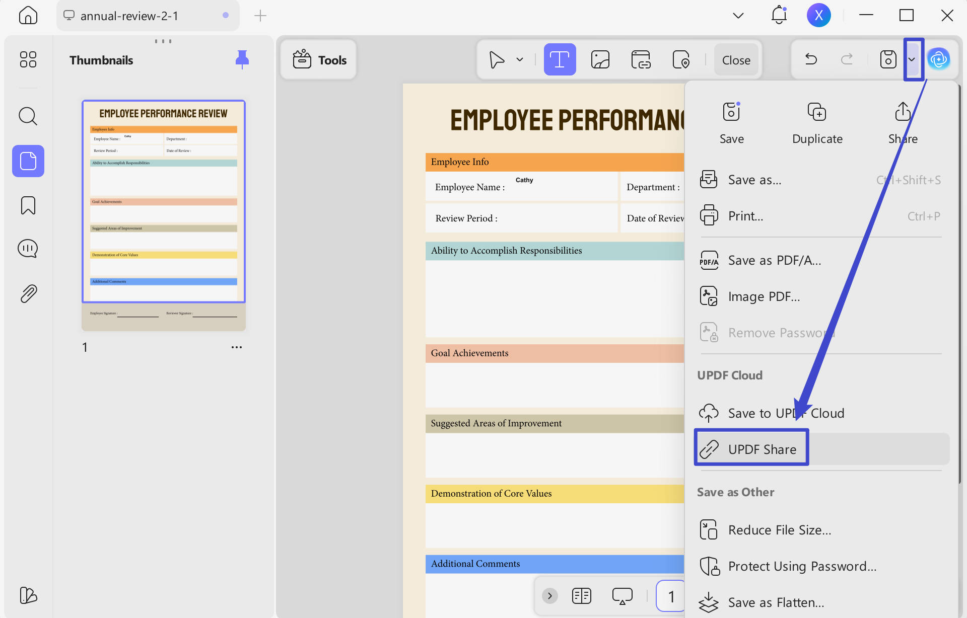 employee annual review template share