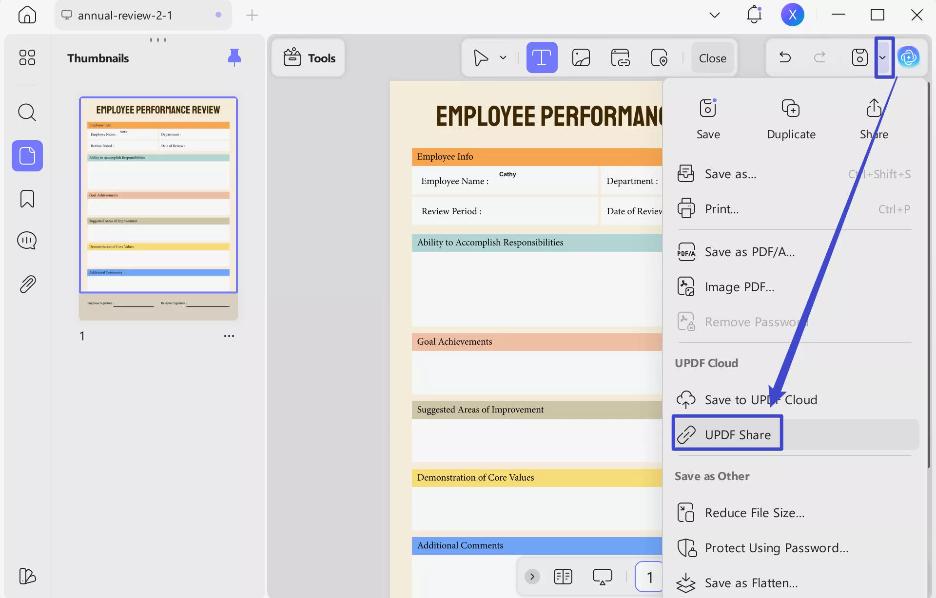 employee annual review template share