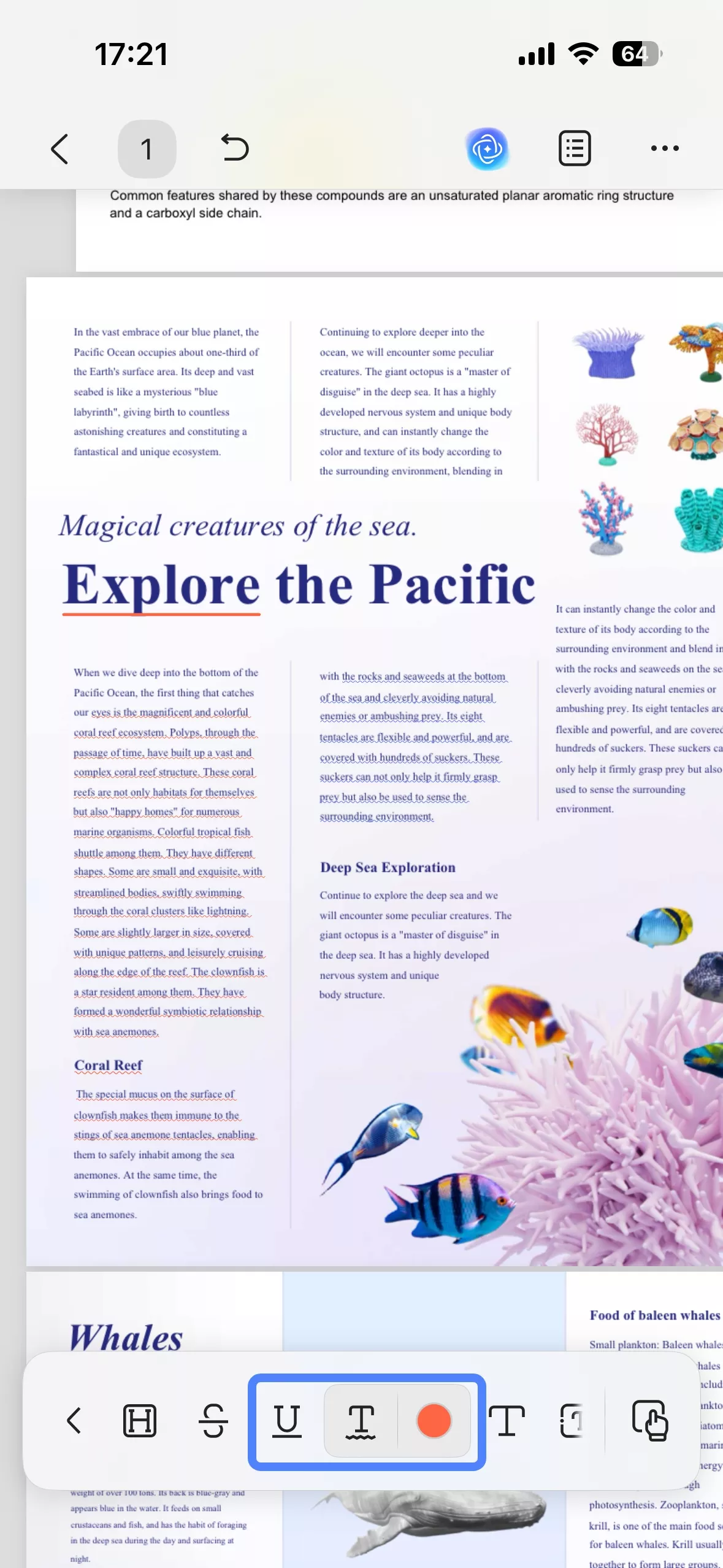 underline text in pdf on ios