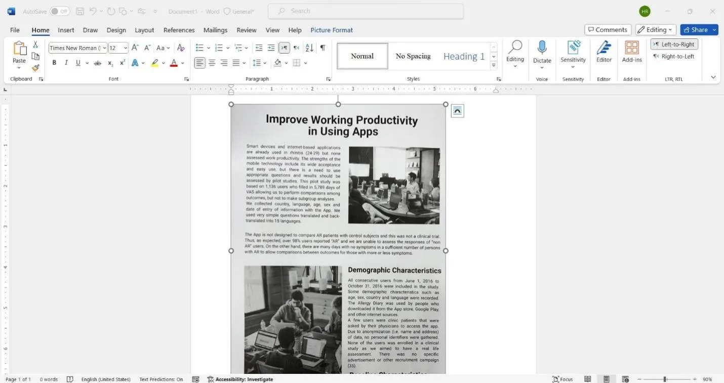 convert image to document word