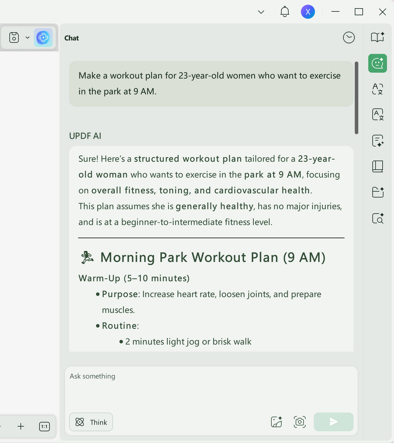 ai workout generator updf ai chat