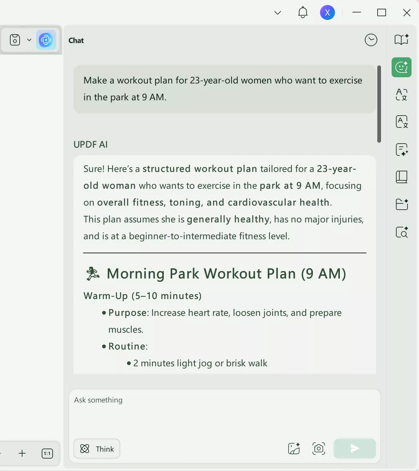 ai workout generator updf ai chat