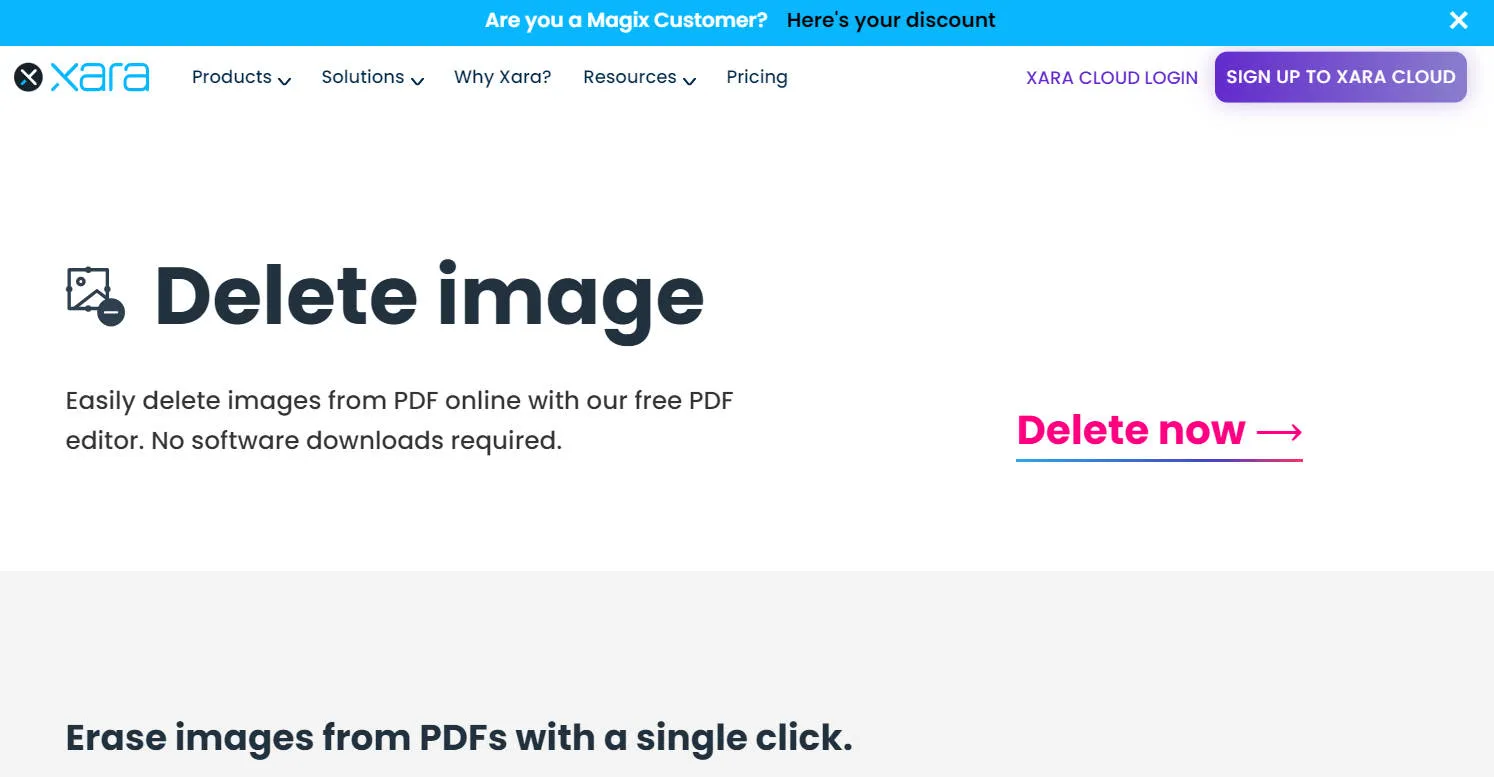 xara remove image from pdf online