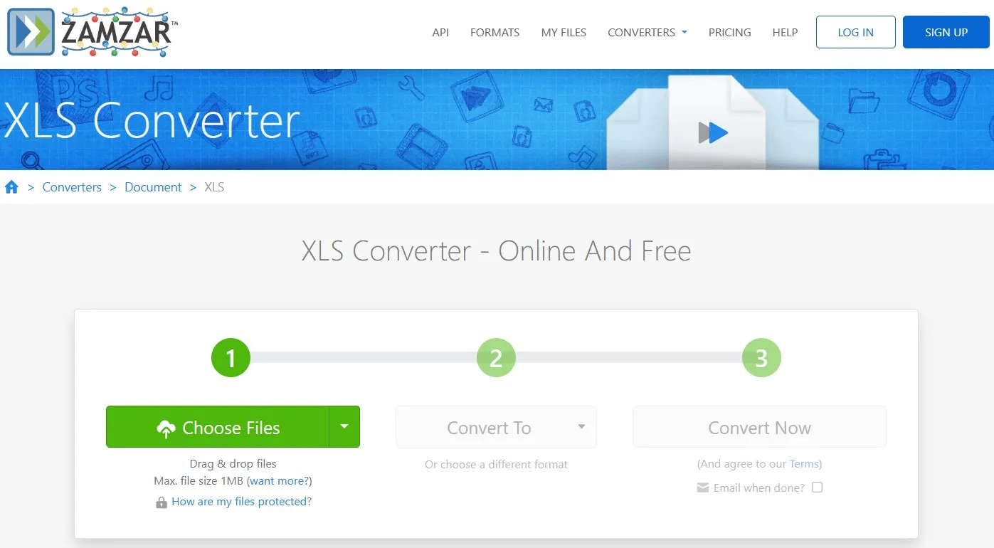 convert xls to word online Zamzar