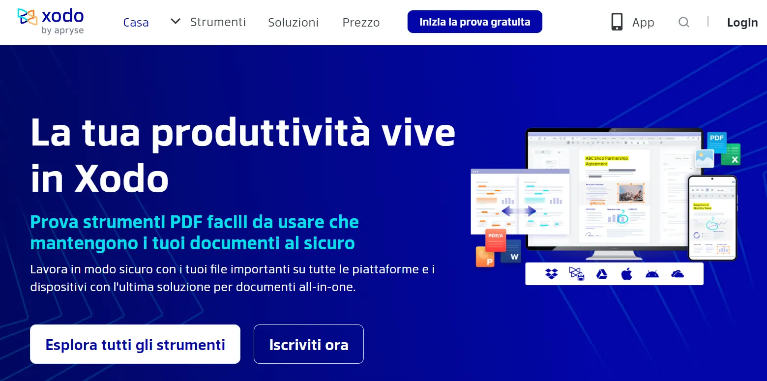 Xodo programma gratuito per modificare PDF online