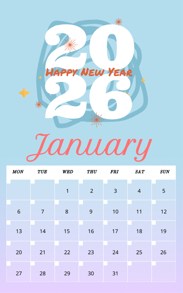 2026 calendar