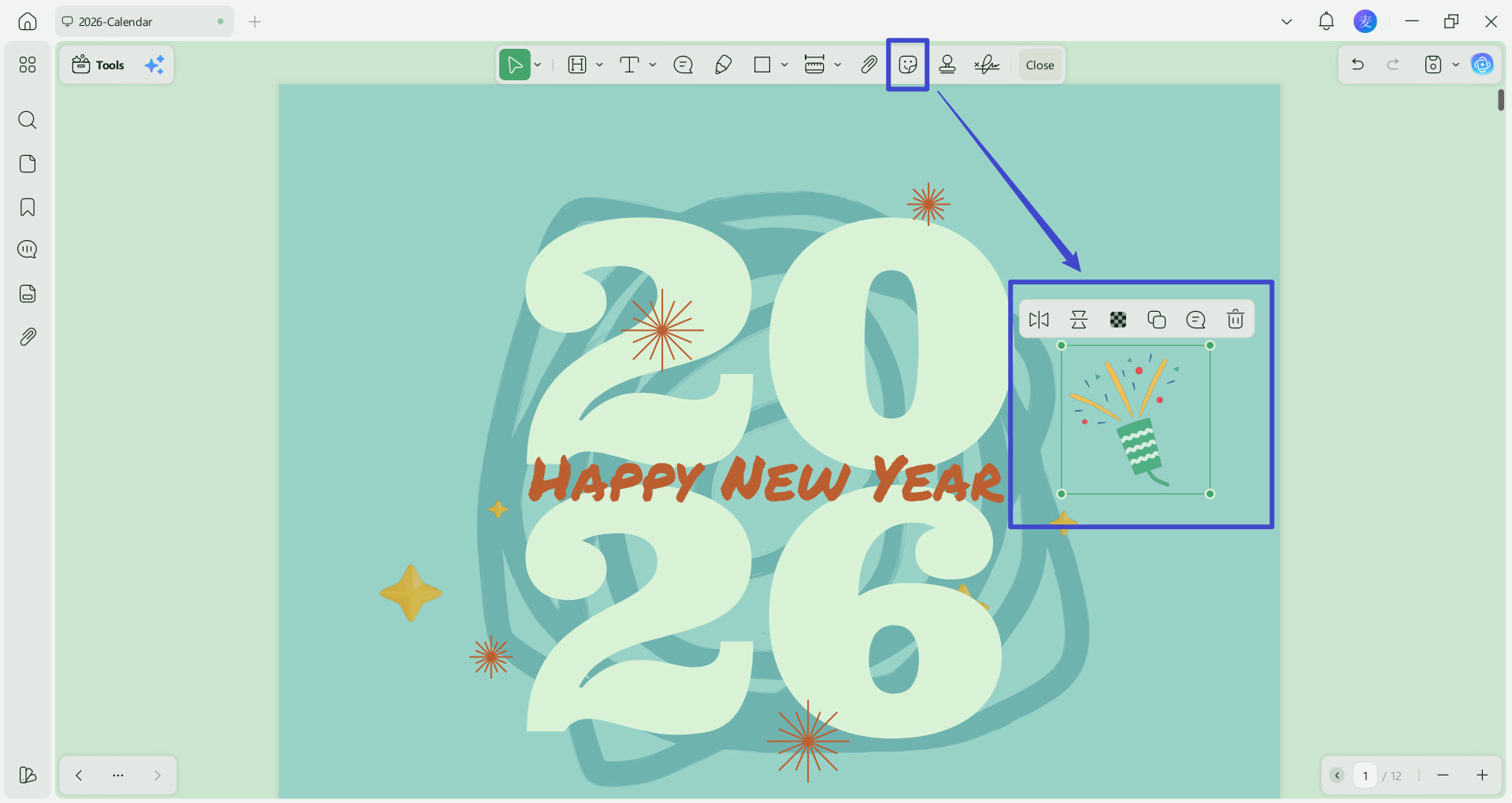 add sticker