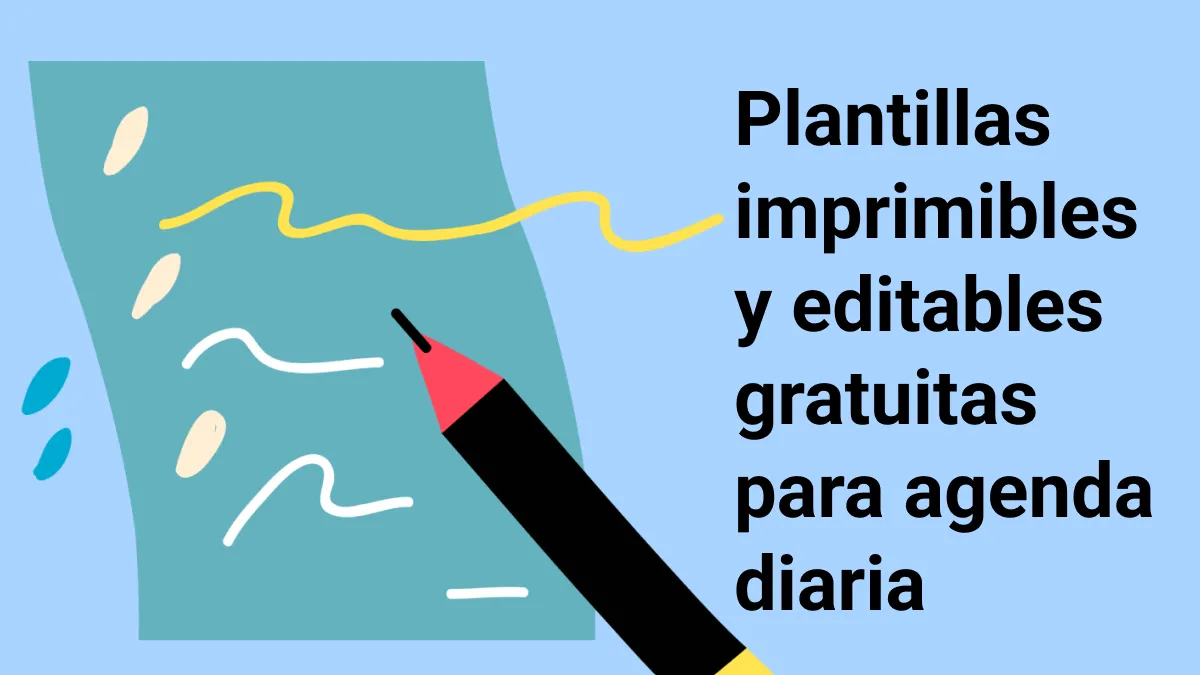 Plantillas imprimibles y editables gratuitas para agenda diaria