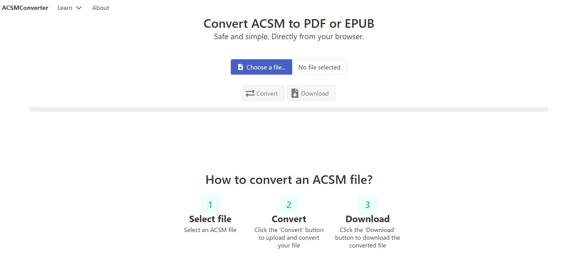 Convertire un file ACSM in PDF online con ACSMConverter