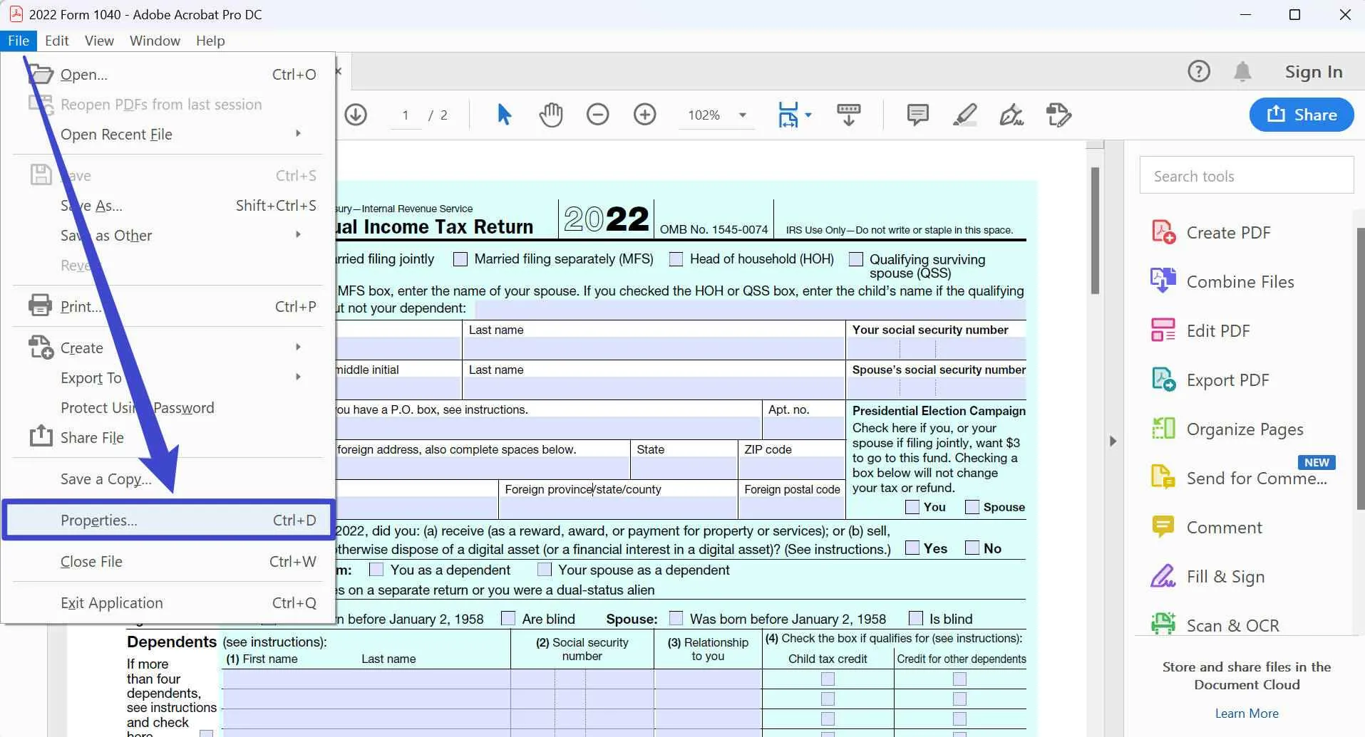 pdf vs pdfa adobe document properties