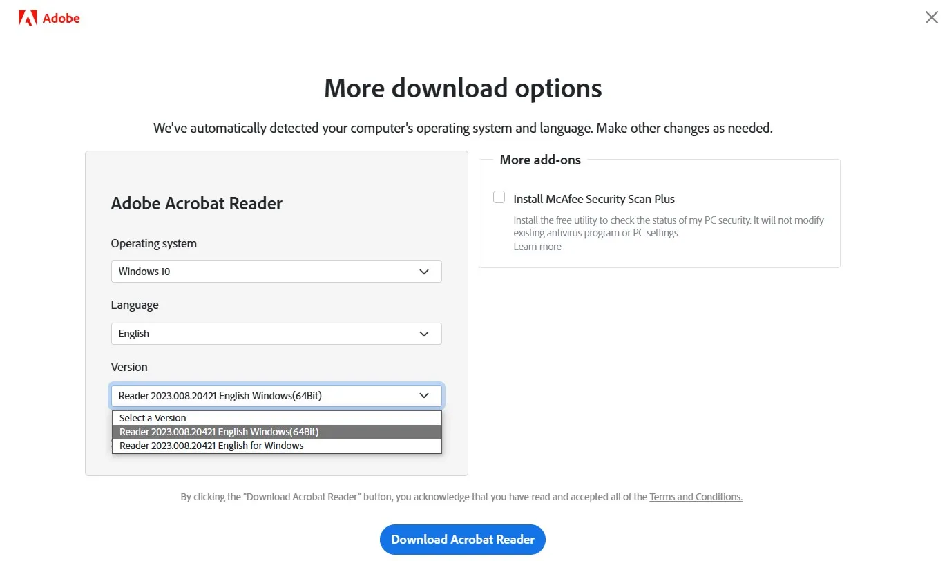 El controlador de vista previa de PDF no funciona. Más opciones de descarga