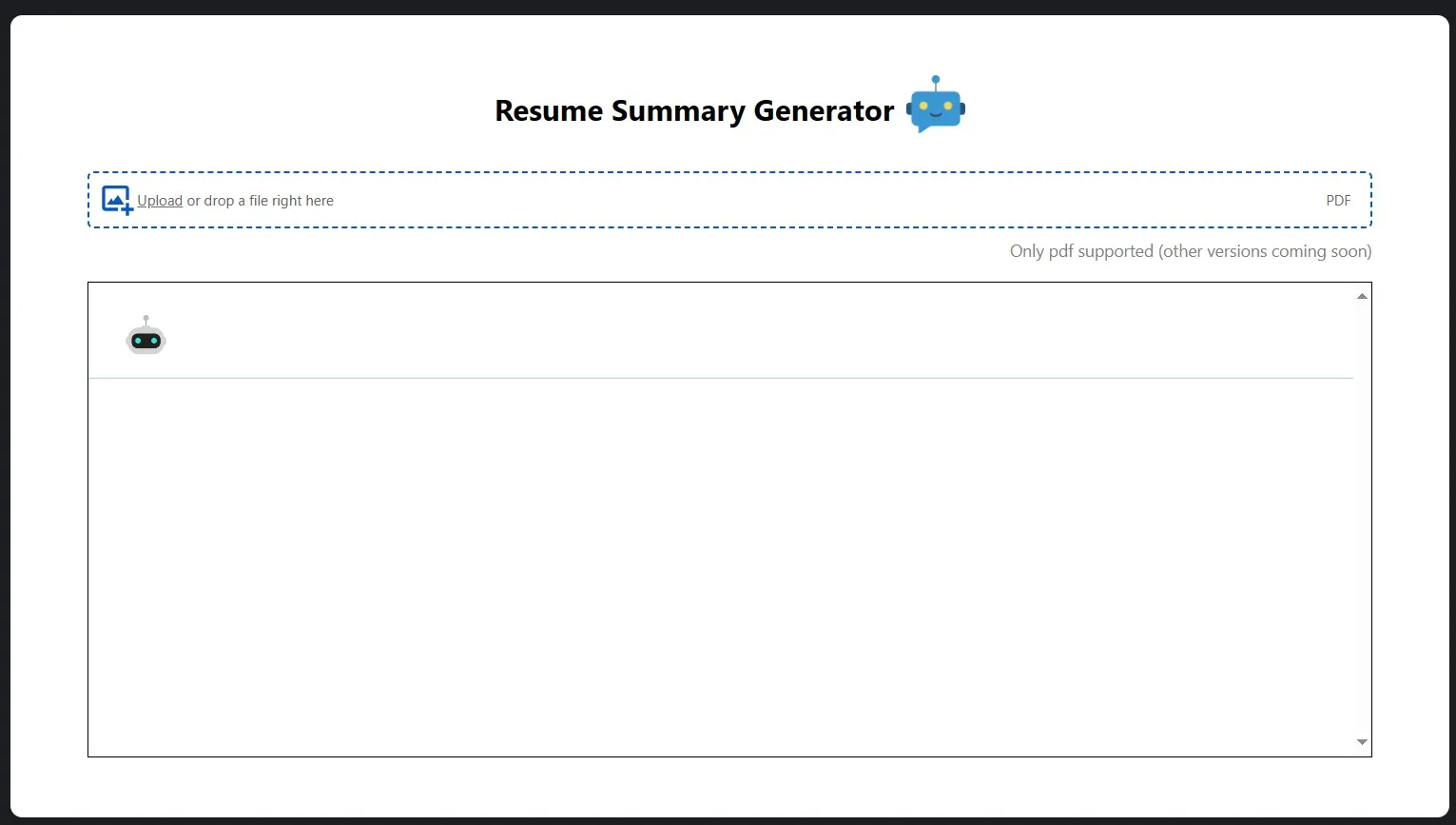 resume summary generator upload