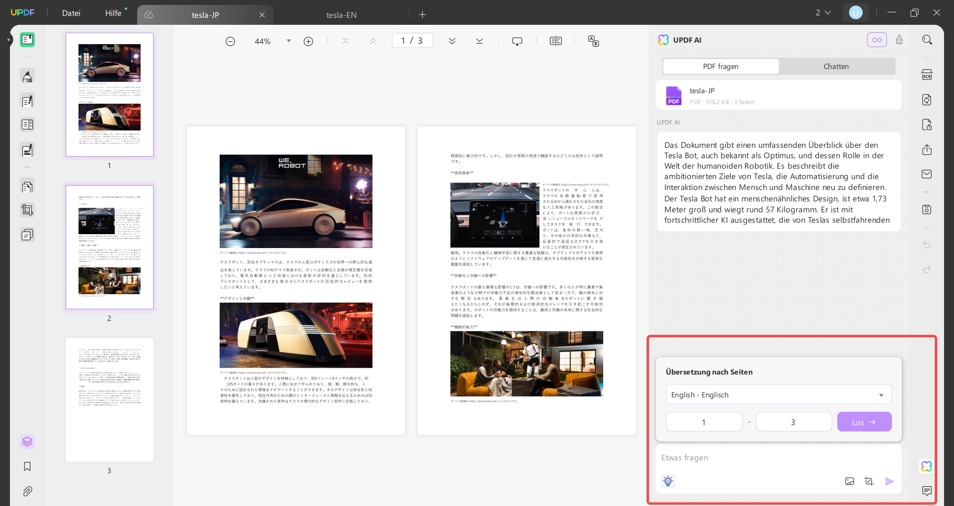 translate Japanese PDF to English
