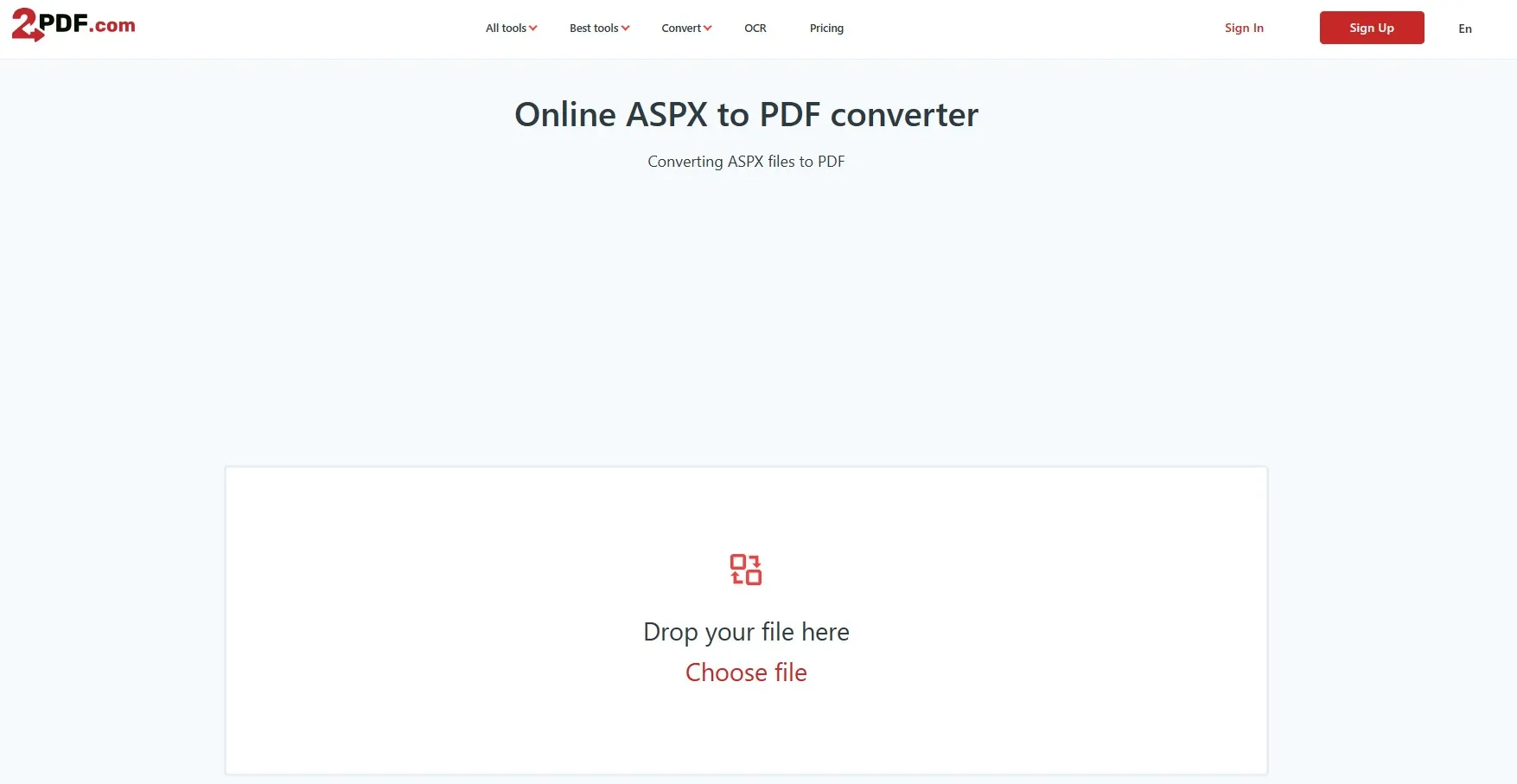 Convertire gratis il formato ASPX in PDF Online con 2PDF