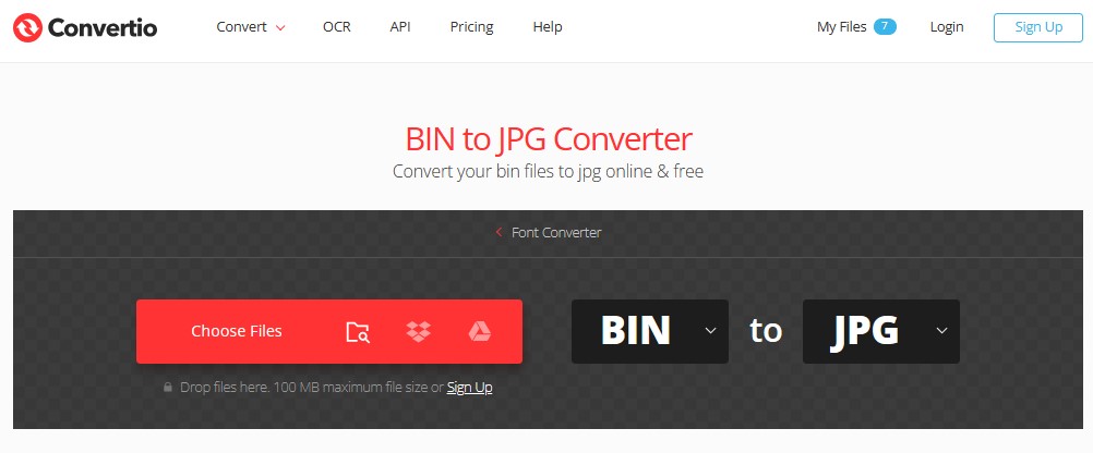 bin to pdf convertio