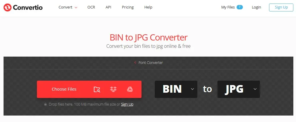 bin to pdf convertio