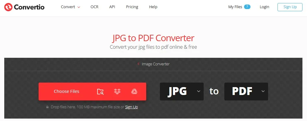 Convertire da BIN a PDF online tramite Convertio