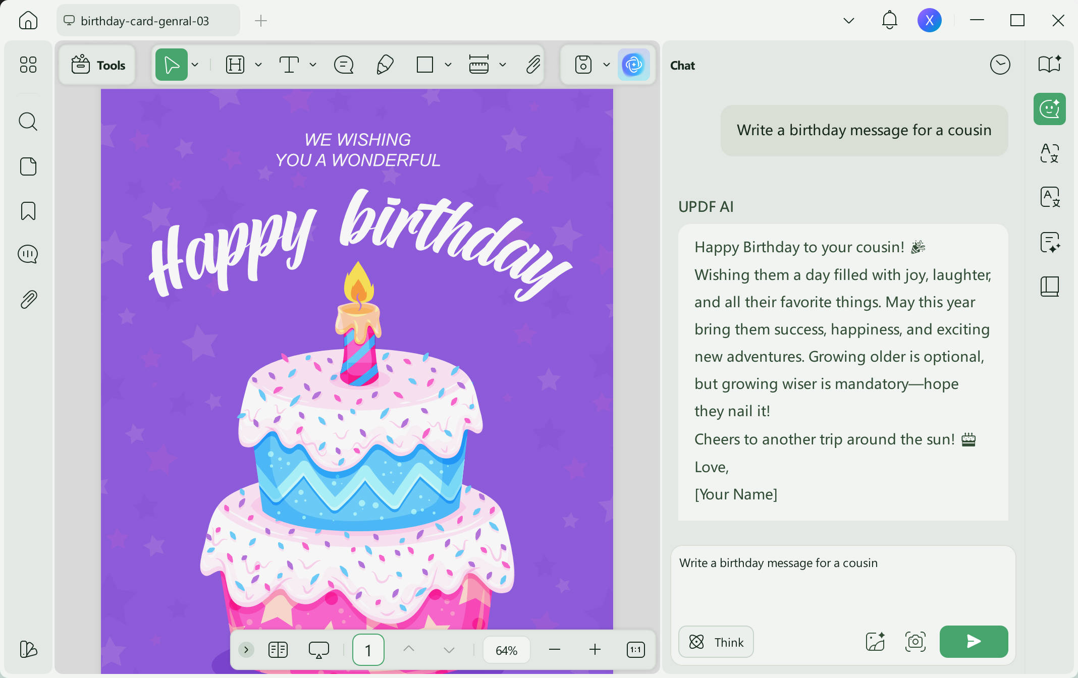 birthday wishes for cousin generate wishes updf ai