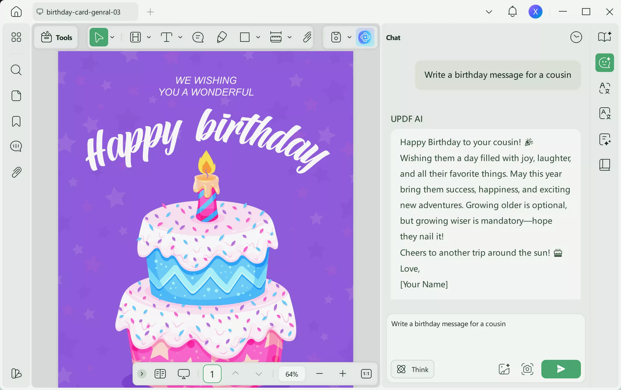 birthday wishes for cousin generate wishes updf ai