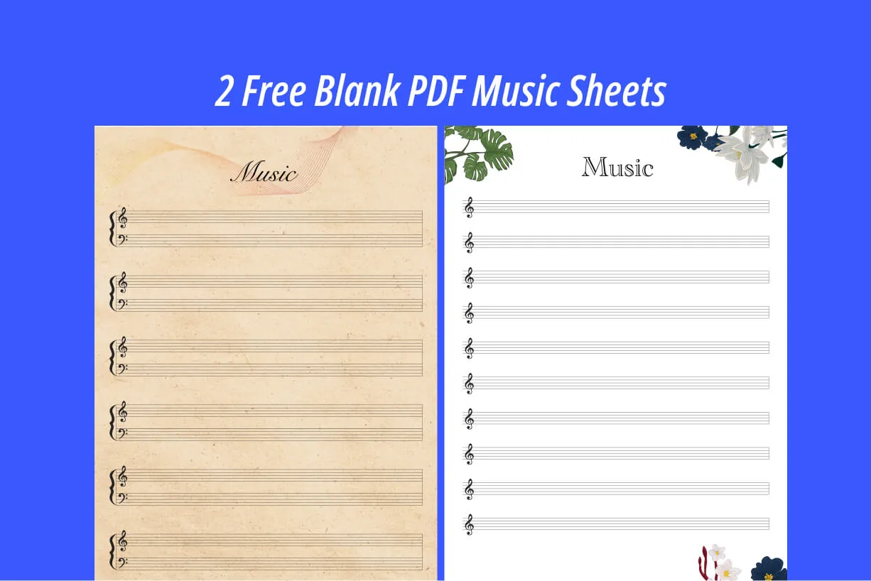 2 Blank Music Sheets PDF Templates for Music Composition