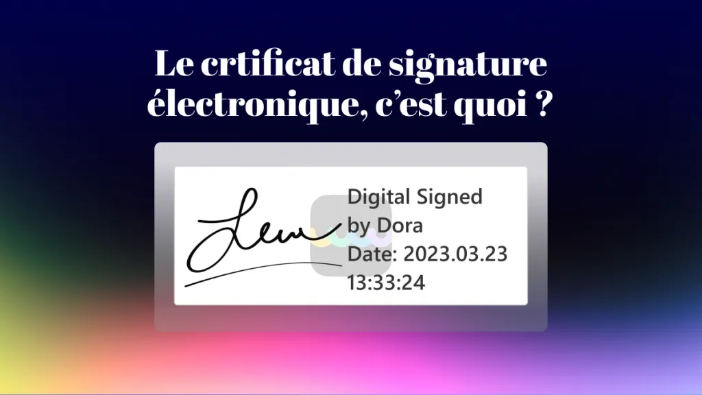 certificat de signature électronique
