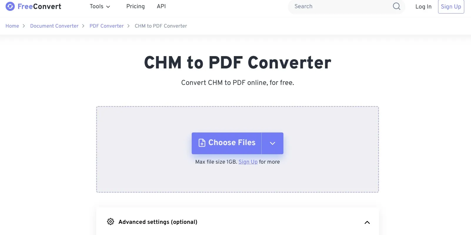 chm to pdf freeconvert choose file