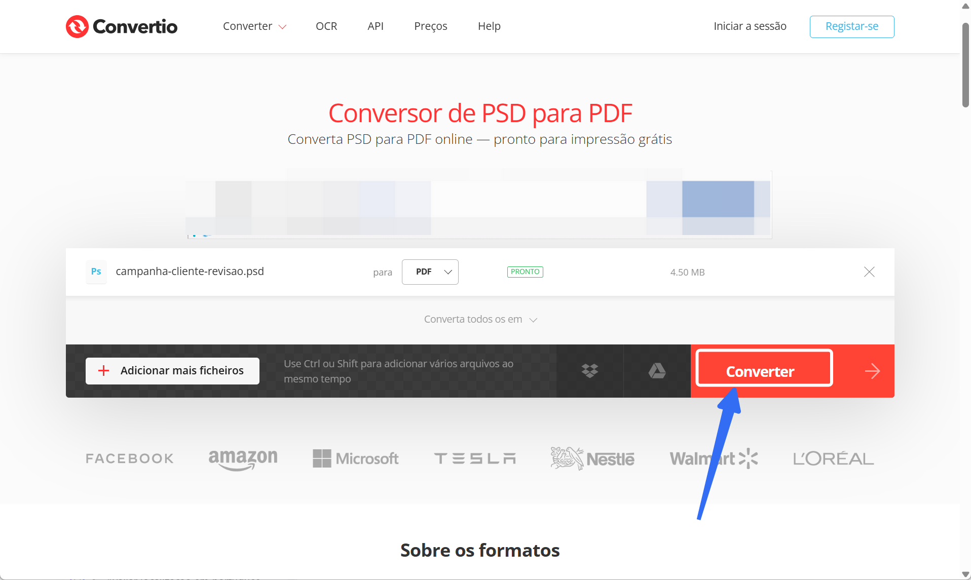 converter PSD em PDF online grátis no convertio