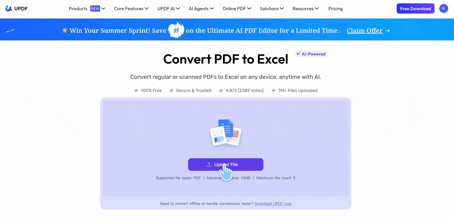 convert a pdf bank statement to excel online