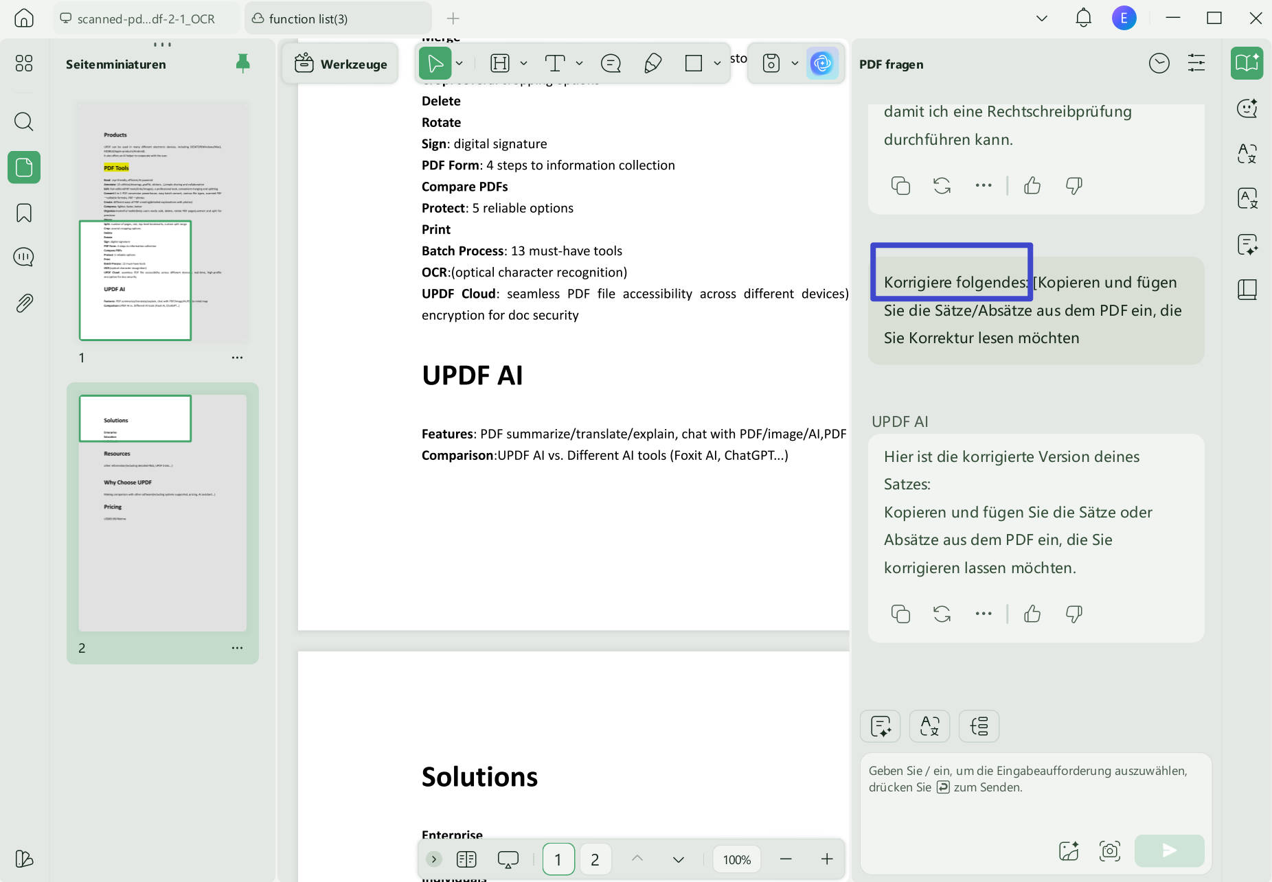 Absätze in PDF korrigieren