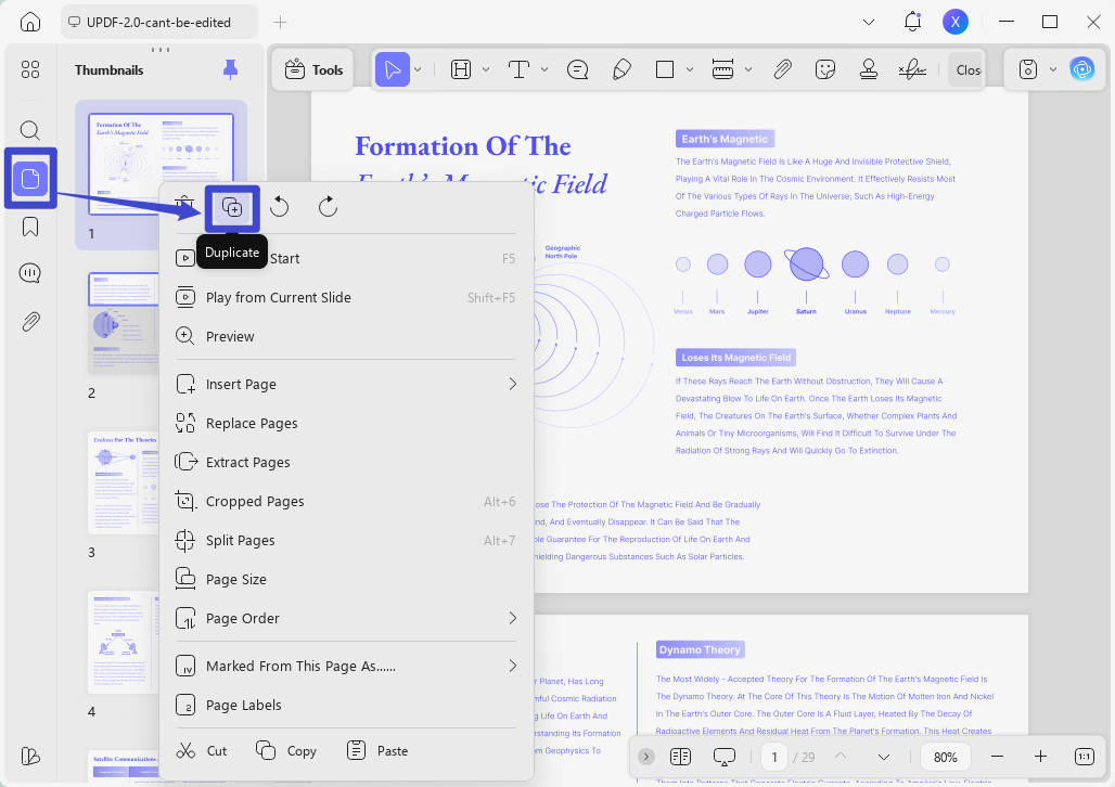 insert page break in pdf updf duplicate page