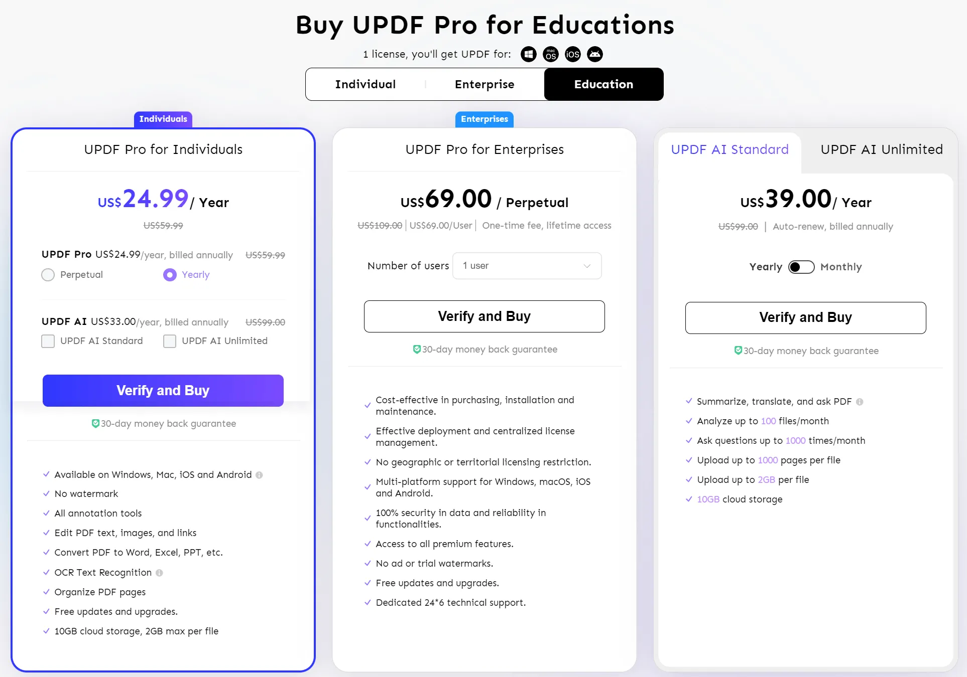 UPDF education plans