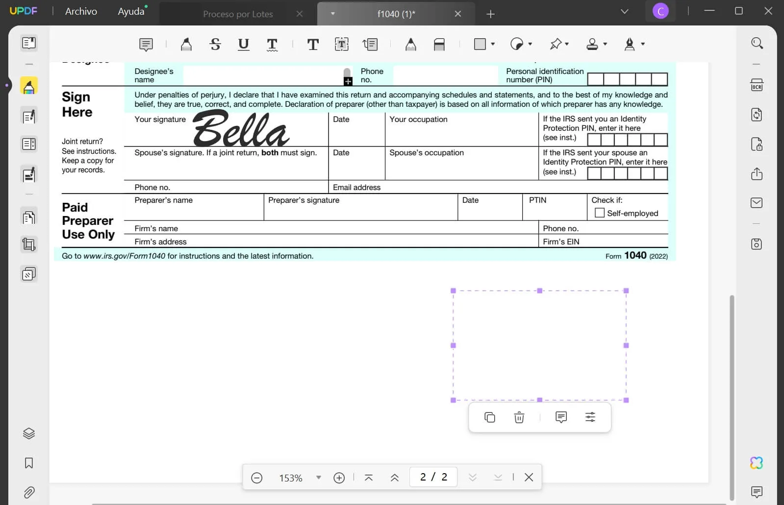 remove signature from pdf by adding a rectangle